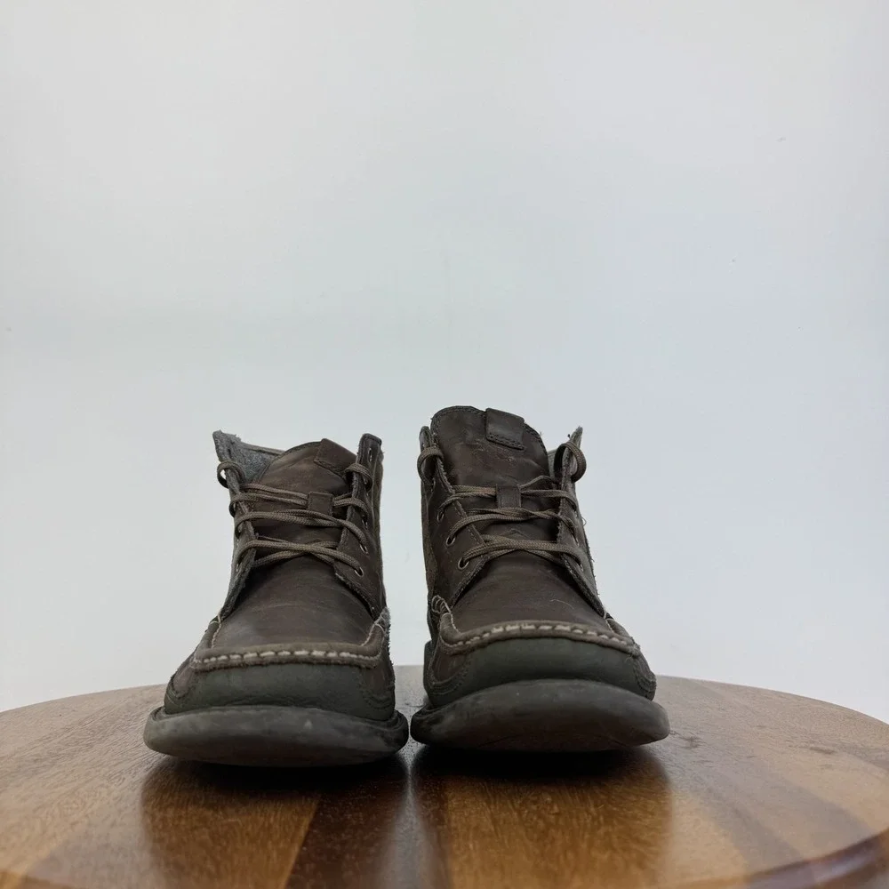 Mens Cole Haan Pinch Maine Classic Brown Moc Toe Lace Up Boots Size 9.5‎ M GUC